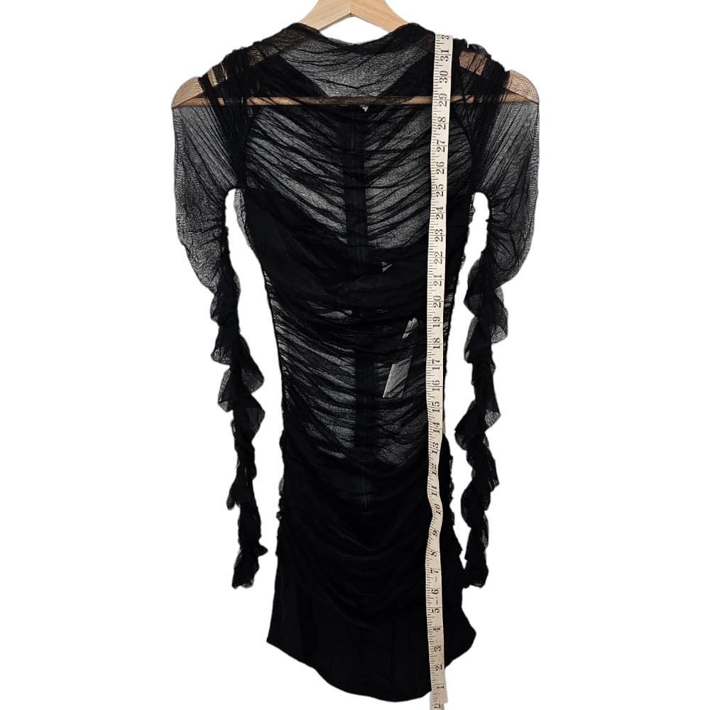Christopher Esber Semblance Tulle Overlay Mini Dress Black Mesh Size 6 N… - Picture 7 of 12